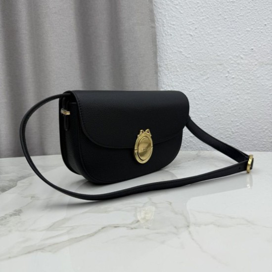 Replica fedele Borsa a tracolla Dior Medallion M3920 nera Imitazione Outlet