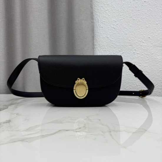 Replica fedele Borsa a tracolla Dior Medallion M3920 nera Imitazione Outlet
