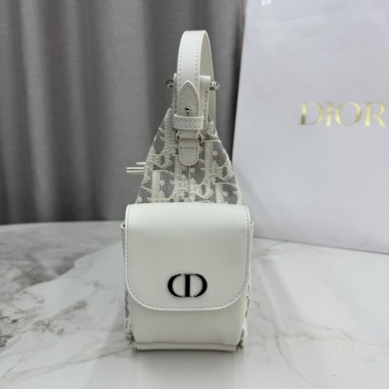 Replica fedele Borsa a tracolla/a spalla Dior D-Dream Dior Oblique M6323 beige Imitazione Outlet