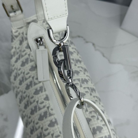 Replica fedele Borsa a tracolla piccola Dior D-Journey M2416 beige/grigio Imitazione Outlet