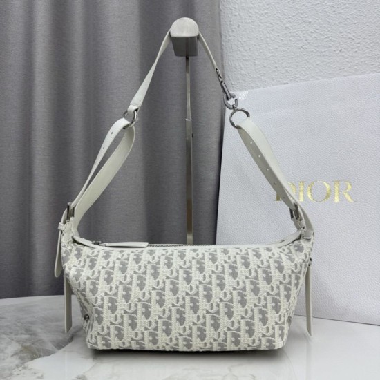 Replica fedele Borsa a tracolla piccola Dior D-Journey M2416 beige/grigio Imitazione Outlet
