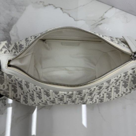 Replica fedele Borsa a tracolla piccola Dior D-Journey M2416 beige/grigio Imitazione Outlet