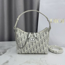 Replica fedele Borsa a tracolla Dior 30 Montaigne Miss Caro Oblique beige/grigio Imitazione Outlet