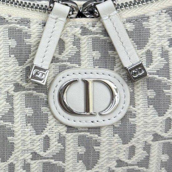 Replica fedele Borsa a tracolla Dior 30 Montaigne Miss Caro Oblique beige/grigio Imitazione Outlet