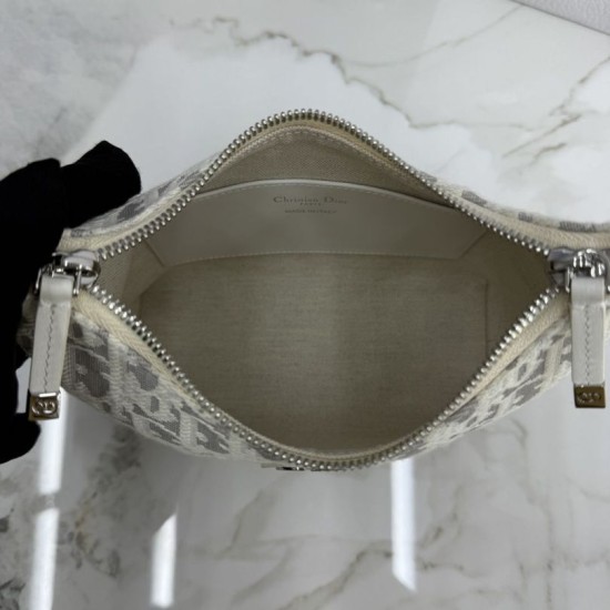 Replica fedele Borsa a tracolla Dior 30 Montaigne Miss Caro Oblique beige/grigio Imitazione Outlet