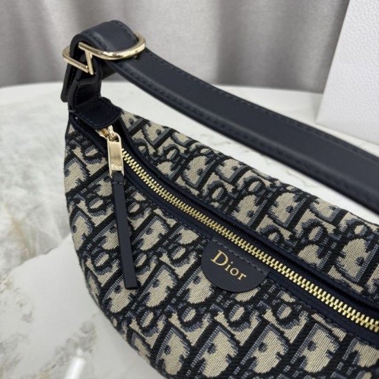 Replica fedele Pochette Dior Nomad S2424 Oblique Blu  Imitazione Outlet