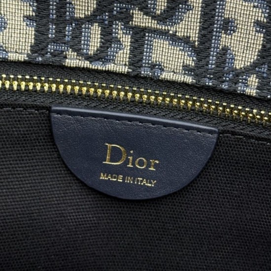 Replica fedele Borsa a tracolla Dior Medallion M3920 Oblique Blu Imitazione Outlet