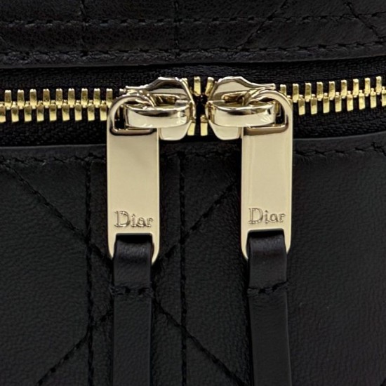 Replica fedele Borsa a mano Dior Trianon Soft Vanity Mini Chain S4613 Nera Imitazione Outlet