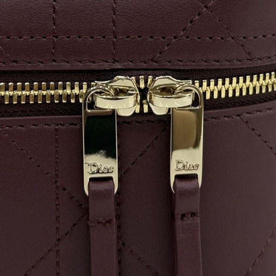 Replica fedele Borsa a mano Dior Trianon Soft Vanity Mini Chain S4613 Borgogna Imitazione Outlet