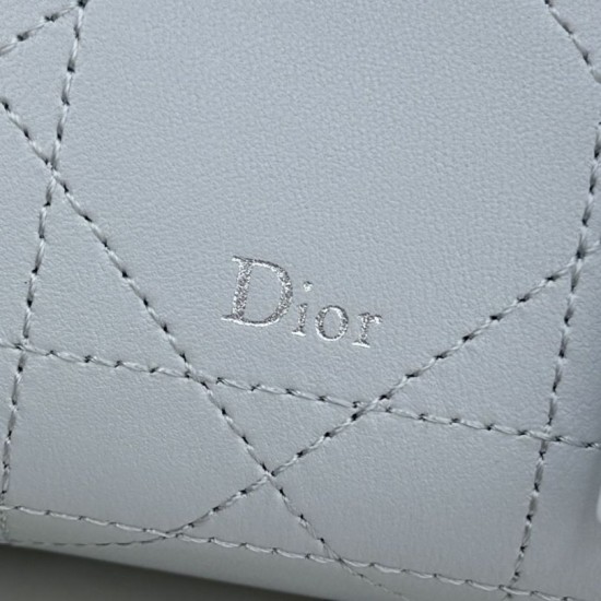 Replica fedele Borsa a mano Dior Trianon Soft Vanity Mini Chain S4613 Blu Imitazione Outlet