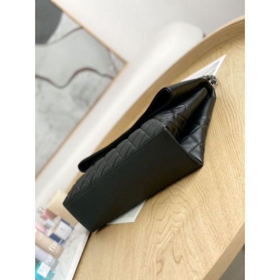 Replica fedele Borsa Chanel trapuntata media con tracolla a catena nero Imitazione Outlet