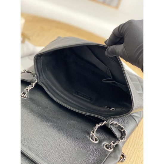 Replica fedele Borsa Chanel trapuntata media con tracolla a catena nero Imitazione Outlet