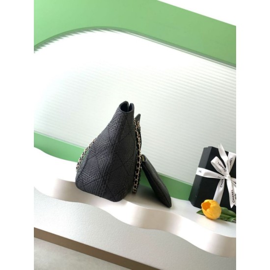 Replica fedele Borsa shopping Chanel 2026 rafia intrecciata AS6090 albicocca Imitazione Outlet