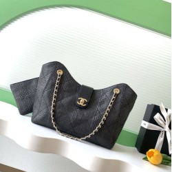 Replica fedele Borsa shopping Chanel 2026 rafia intrecciata AS6090 albicocca Imitazione Outlet