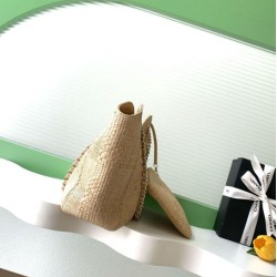 Replica fedele Borsa shopping Chanel 2026 rafia intrecciata AS6090 Nero Imitazione Outlet