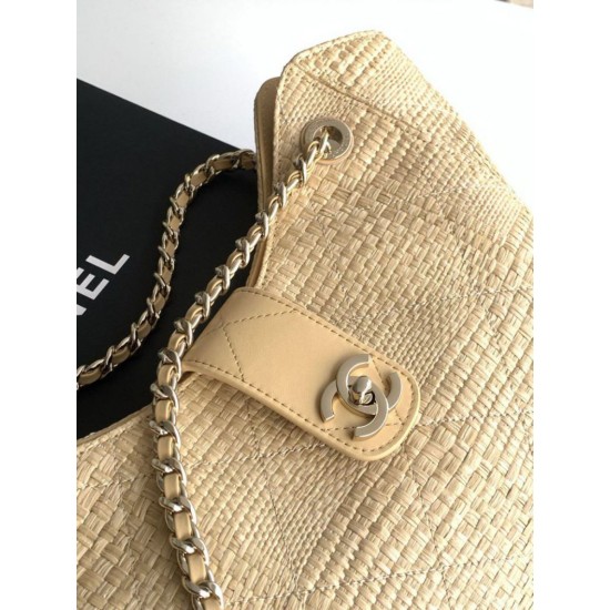 Replica fedele Borsa shopping Chanel 2026 rafia intrecciata AS6090 Nero Imitazione Outlet