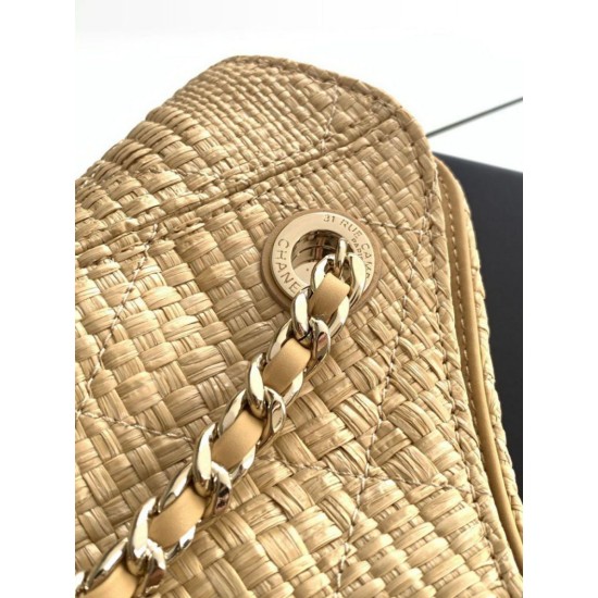 Replica fedele Borsa shopping Chanel 2026 rafia intrecciata AS6090 Nero Imitazione Outlet