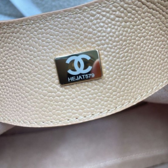 Replica fedele Borsa shopping Chanel piccola/grande AS6095/AS6090 con pochette marrone Imitazione Outlet