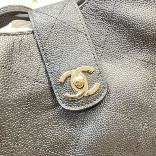 Replica fedele Borsa shopping Chanel piccola/grande AS6095/AS6090 con pochette nera Imitazione Outlet