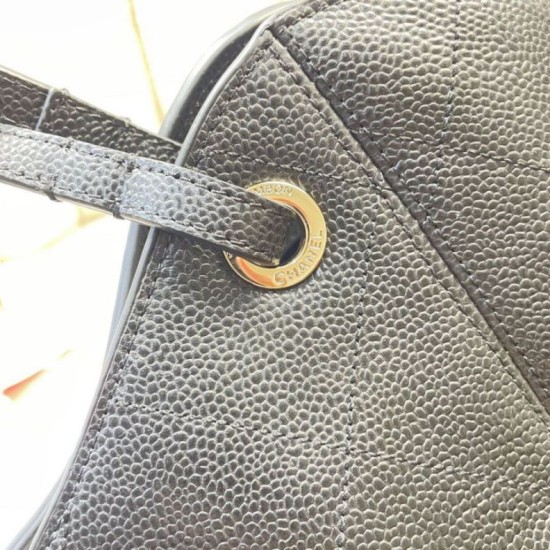 Replica fedele Borsa shopping Chanel piccola/grande AS6095/AS6090 con pochette nera Imitazione Outlet