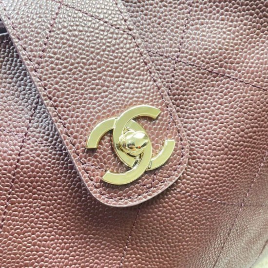 Replica fedele Borsa shopping Chanel piccola/grande AS6095/AS6090 con pochette Borgogna Imitazione Outlet