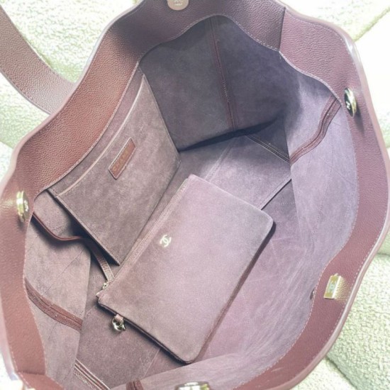 Replica fedele Borsa shopping Chanel piccola/grande AS6095/AS6090 con pochette Borgogna Imitazione Outlet