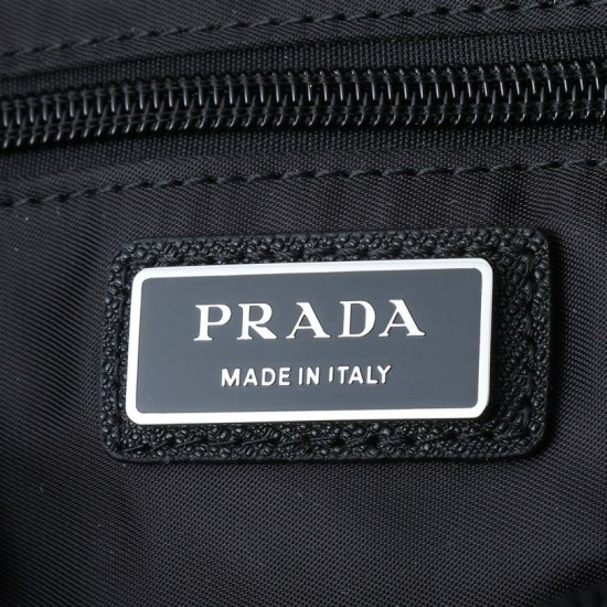 Replica perfetta Pochette da viaggio Prada nylon/pelle saffiano nera Falsa Online Replica fedele Pochette da viaggio Prada nylon/pelle saffiano nera Imitazione Outlet