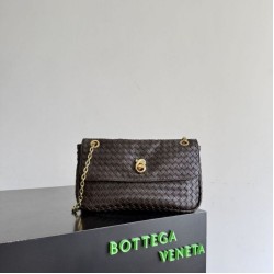 Replica fedele Borsa a tracolla Madison di Bottega Veneta intrecciata Borgogna Imitazione Outlet