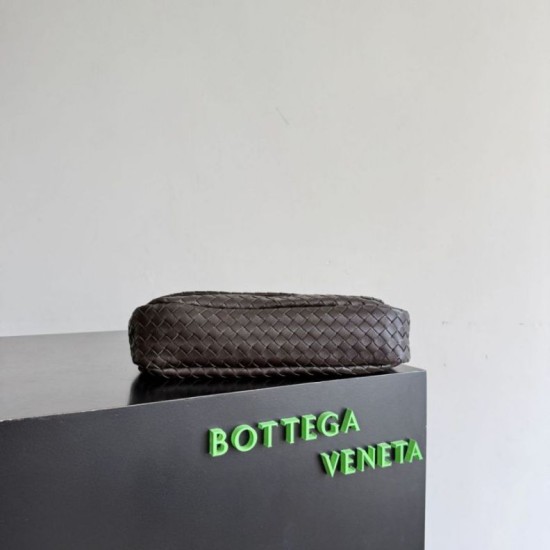 Replica fedele Borsa a tracolla Madison di Bottega Veneta intrecciata Borgogna Imitazione Outlet