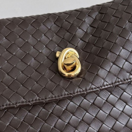 Replica fedele Borsa a tracolla Madison di Bottega Veneta intrecciata Borgogna Imitazione Outlet