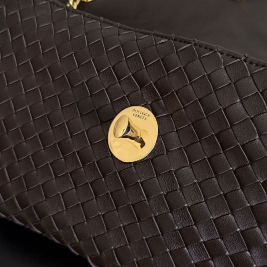 Replica fedele Borsa a tracolla Madison di Bottega Veneta intrecciata Borgogna Imitazione Outlet