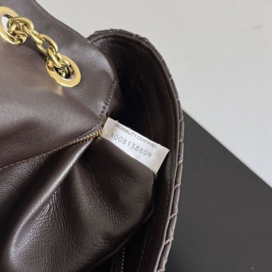 Replica fedele Borsa a tracolla Madison di Bottega Veneta intrecciata Borgogna Imitazione Outlet