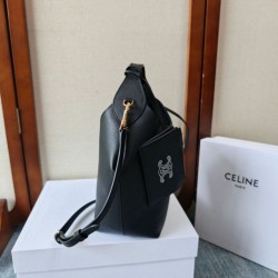 Replica fedele Borsa a tracolla Celine Small Teen Hobo con portamonete Nero Imitazione Outlet
