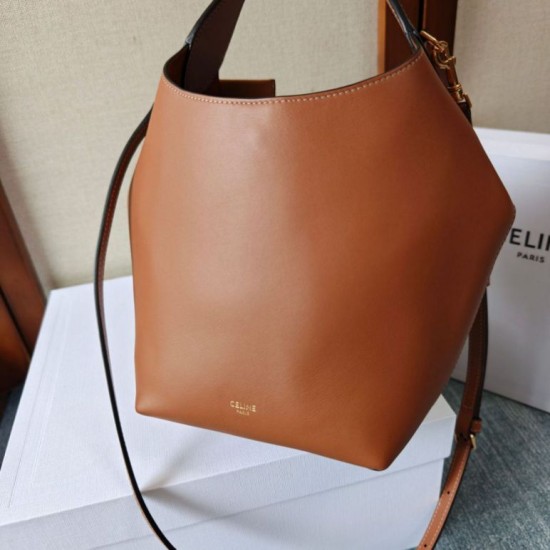 Replica fedele Borsa a tracolla Celine Small Teen Hobo con portamonete marrone Imitazione Outlet