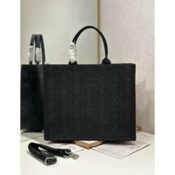 Replica fedele Borsa Dior media Book Tote con tracolla api nero Imitazione Outlet