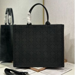 Replica fedele Borsa Dior media Book Tote con tracolla api nero Imitazione Outlet