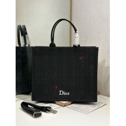 Replica fedele Borsa Dior media Book Tote con tracolla api nero Imitazione Outlet