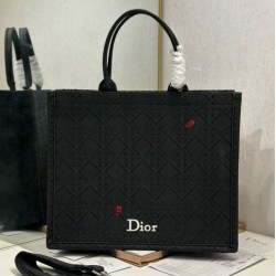Replica fedele Borsa Dior media Book Tote con tracolla api nero Imitazione Outlet