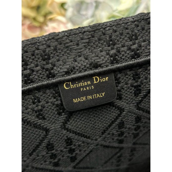 Replica fedele Borsa Dior media Book Tote con tracolla api nero Imitazione Outlet