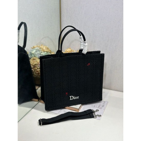 Replica fedele Borsa Dior media Book Tote con tracolla api nero Imitazione Outlet