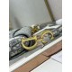 Replica fedele Borsa a tracolla Dior Saddle Oblique ricamata grigia Imitazione Outlet