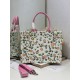 Replica fedele Borsa tote Dior Book multicolore con ricamo Daisy Garden e manico rosa Imitazione Outlet