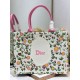 Replica fedele Borsa tote Dior Book multicolore con ricamo Daisy Garden e manico rosa Imitazione Outlet