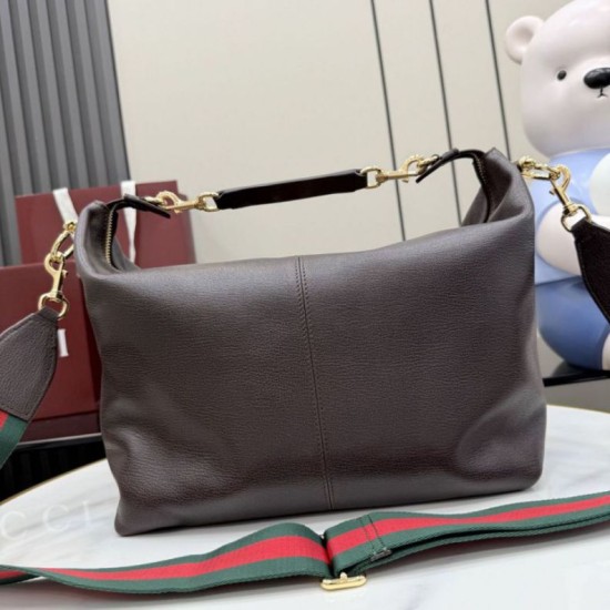 Replica fedele Borsa a tracolla grande Gucci Brera 866938 Caffè Imitazione Outlet