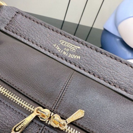 Replica fedele Borsa a tracolla grande Gucci Brera 866938 Caffè Imitazione Outlet