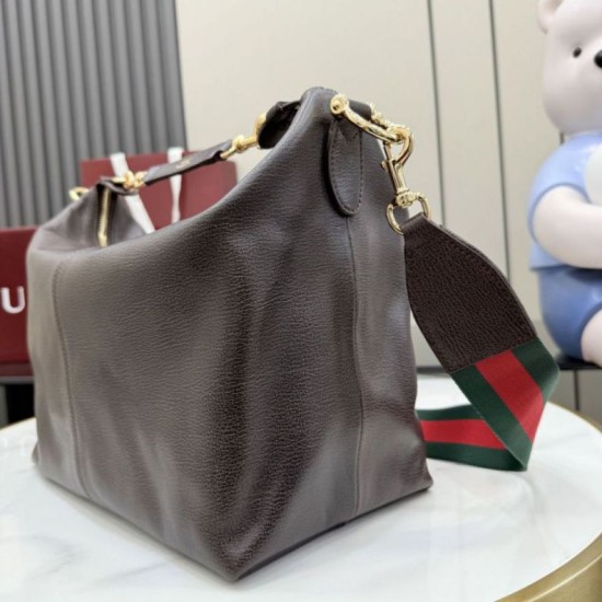 Replica fedele Borsa a tracolla grande Gucci Brera 866938 Caffè Imitazione Outlet