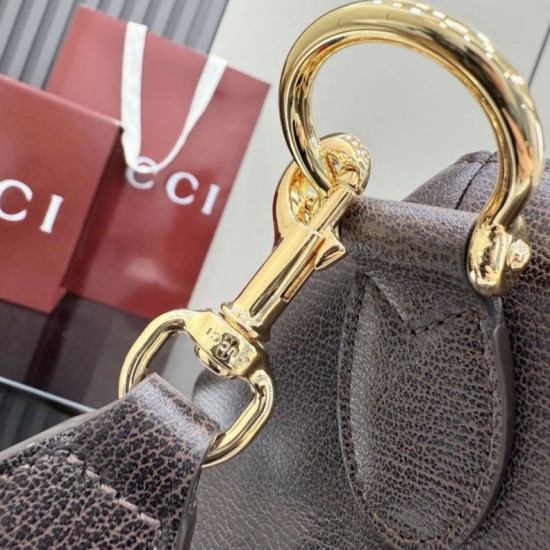 Replica fedele Borsa a tracolla grande Gucci Brera 866938 Caffè Imitazione Outlet