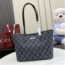 Replica fedele Borsa tote piccola Gucci Tribeca 875236 GG denim blu Imitazione Outlet