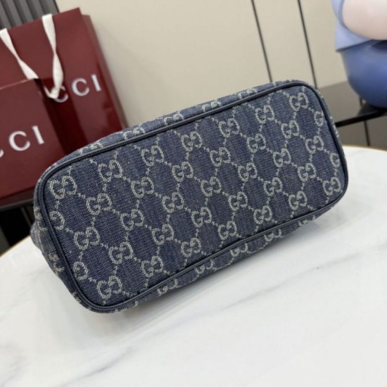 Replica fedele Borsa tote piccola Gucci Tribeca 875236 GG denim blu Imitazione Outlet