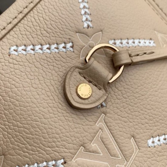 Replica fedele Borsa tote Louis Vuitton M29486 Neverfull MM ricamata marrone Imitazione Outlet